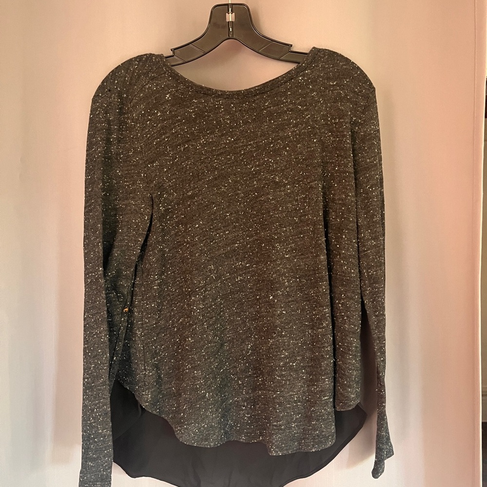LOFT Black Speckled Long Sleeve shirt